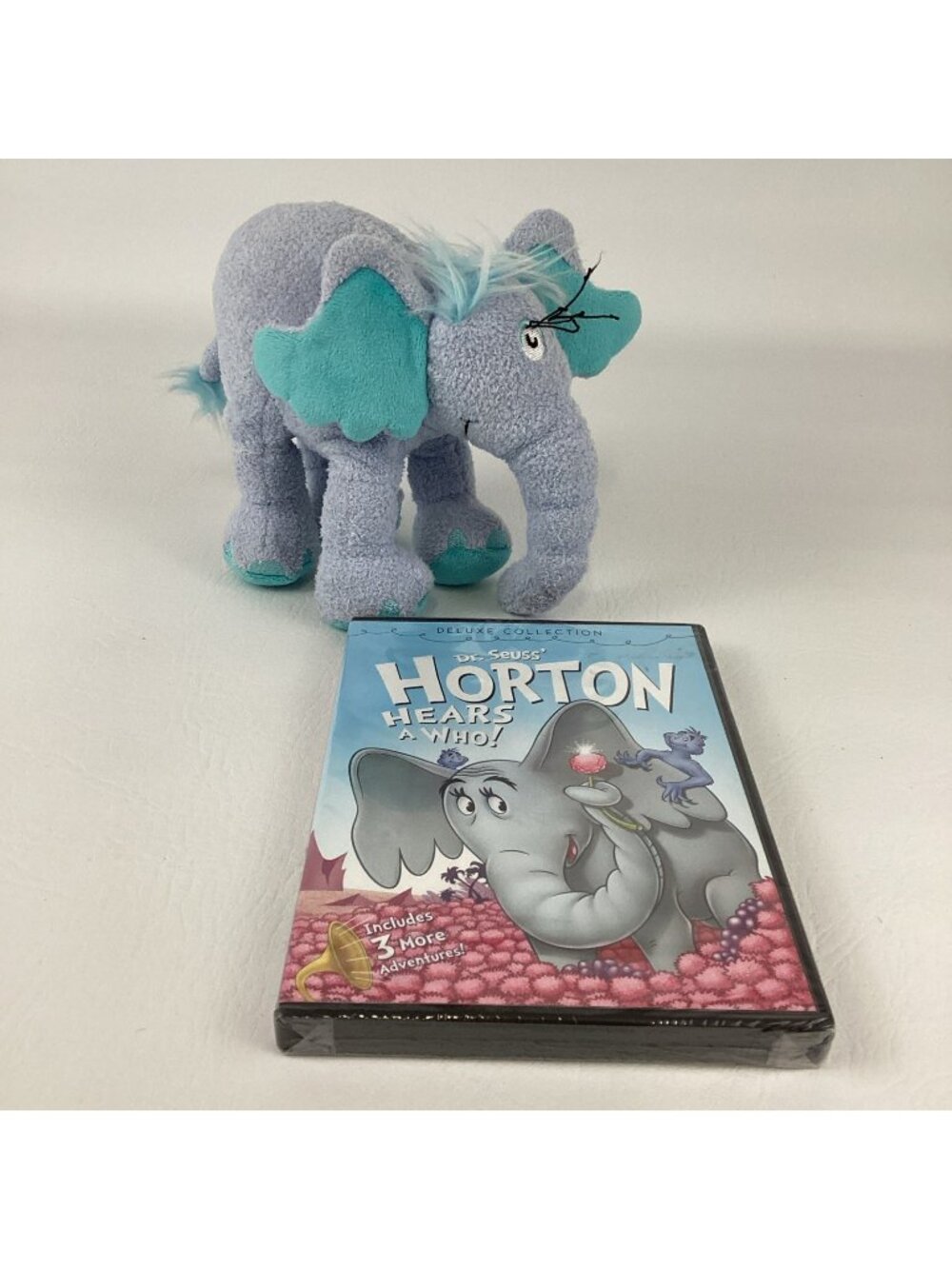 Dr Seuss Horton Hears A Who New DVD Elephant Plush Stuffed Animal Manhattan Toy